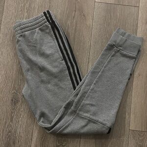 Adidas - Gray Joggers with Black Accents - size large (boys)